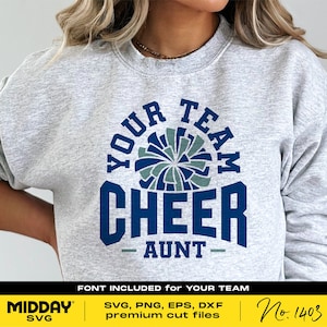 Cheer Tante SVG, Png, Dxf Eps, Cheerleader Tante Shirt, Cheer Tante SVG, Pom Pom, Cricut geschnitten Dateien, Silhouette, Sublimation, Cheerleading Tante