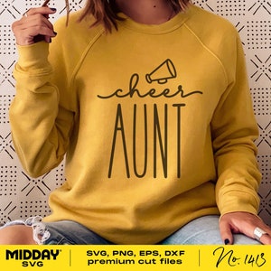Cheer Aunt Svg, Png Dxf Eps, Cheerleader Aunt Shirt Design, Megaphone Svg, Cricut Cut Files, Silhouette, Sublimation, Cheerleading Aunt