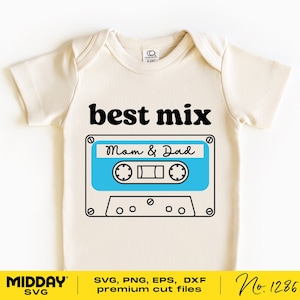 Beste mix pappa en mamma, Svg Png Dxf Eps, Baby Svg, Romper ontwerp, grappige baby outfit, Svg voor Cricut, Baby Svg Shirts, baby gezegden