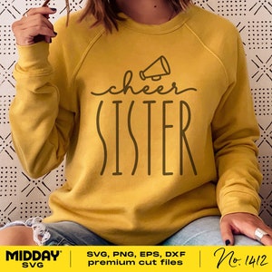 Cheer Sister SVG Png, Dxf Eps Png, Cheer Sis, Megaphon SVG, SVG für Cricut, Team Shirt, Silhouette, Sublimation, Cheerleader Team