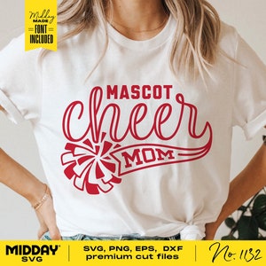 Cheer Mom Svg Png, Dxf Eps Ai, Cheerleader Mom Shirt, Modèle d'équipe, Personnalisable, Cheer Team Mom, Fichier de coupe Cricut, Silhouette, Sublimation
