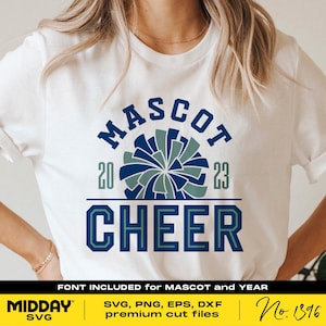 Cheer Svg, Png Dxf Eps, Cheerleader, Team Template, Cheerleading shirt, Pom Pom, Svg for Cricut, Silhouette, Digital File, Cheer Team Shirt