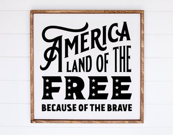 Patriotic SVG File – America Land Of The Free (Digital Download)