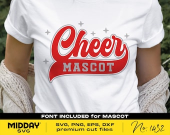 Cheer Mascot SVG, PNG, Cheerleader Team Template (Digital File)
