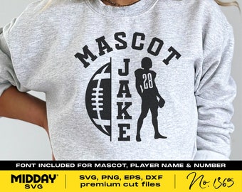 Football Team Name and Number Template, svg png eps dxf (Digital Download)