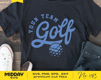 Szablon koszulki Golf Team SVG dla mamy/taty grającego w golfa (do pobrania w wersji cyfrowej)
