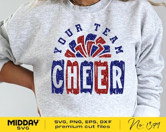 Cheer SVG, conception de pom-pom girl, pompon, Cricut, Silhouette (téléchargement numérique)