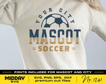 Soccer Team Logo SVG, Mascot Shirt Design (Digital Download)