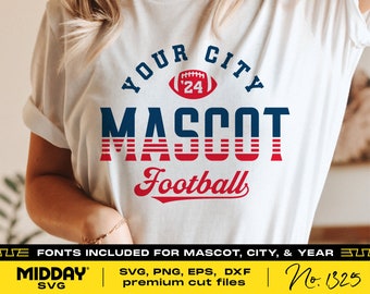 Football Team Mascot Svg, Png, Dxf, Eps, Cricut & Silhouette Files