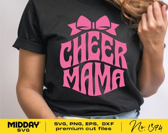 Cheer Mama SVG PNG, Cheerleading Mom Shirt Design (Digital Download)