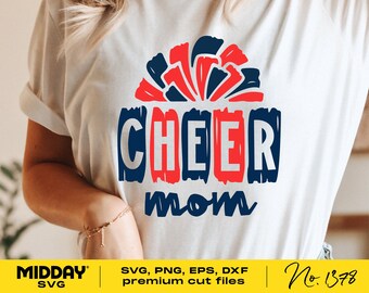 Cheer Mom SVG, Pom Pom, Cricut Silhouette Cut File (Digital Download)