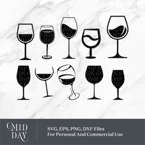 Wijnglas svg, wijnglas met hak svg, wijnglazen svg, wijnglazen svg, Cut File svg, eps, dxf, png, Silhouet, Cricut, Download