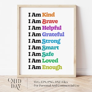 Affermazioni positive per i bambini, Arte in classe, Poster motivazionale, Decoro positivo in classe, Sala giochi, Homeschool, Affermazione, Autostima