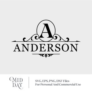 Um download de monograma SVG, letra dividida A inicial Svg, nome de família da caixa de correio svg, letra A svg, arquivos svg de sobrenome personalizados para Cricut