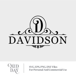 D Monograma Descargar SVG, Letra dividida D inicial Svg, Mailbox Family Name svg, Letra D svg, Apellido personalizado svg Archivos para Cricut