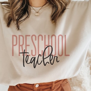 Preschool Teacher Svg, Png Ai Dxf Eps, Cricut Cut File, Silhouette, Teacher Shirts Svg, Teacher Appreciation svg, Teacher Day, Teacher Gift