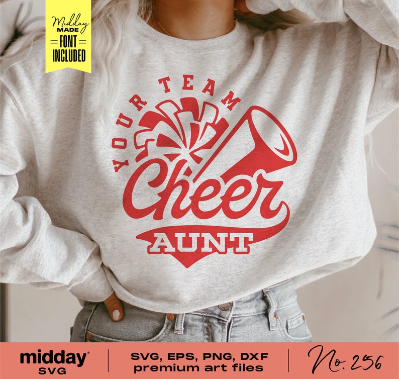 Cheer Aunt Svg Png Dxf Eps Cheerleader Aunt Shirt Megaphone Etsy