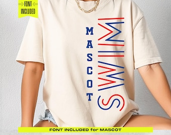 Swim Team Mascot SVG, Shirt Design Template (Digital Download)