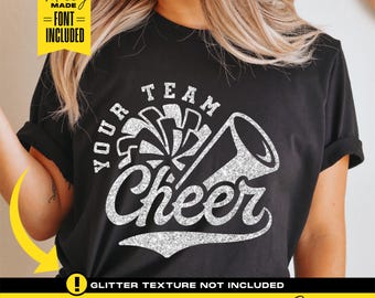 Cheer svg, Png Dxf Eps, Cheerleader, Cheerleader-Shirt, Megaphon, PomPom, Jubelkegel, Cricut, Silhouette, Digitale Datei, Team-Shirt jubeln