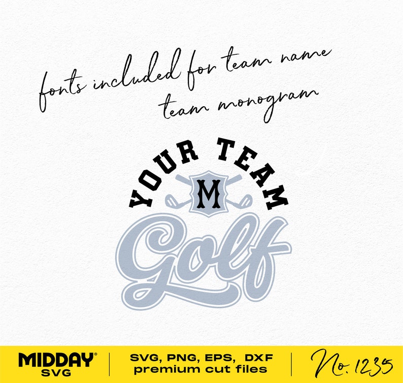 Golf Team SVG Cut File Template (digital Download) - Etsy