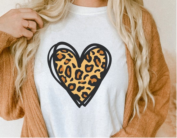 Leopard Heart SVG, Leopard Print Svg Png Ai Eps Dxf, Cricut