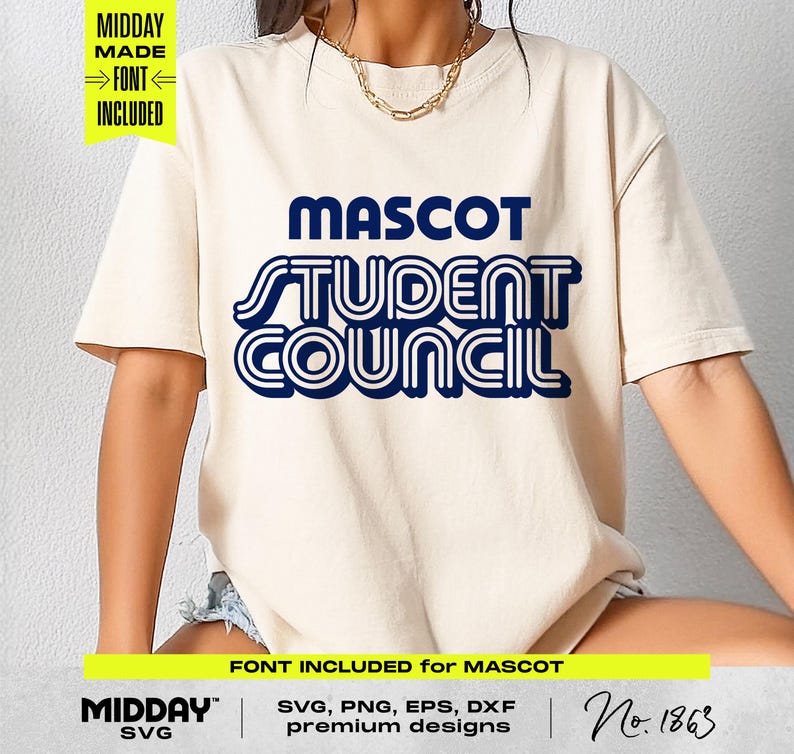 Student Council Mascot SVG PNG, Shirt Design (digital Download) - Etsy