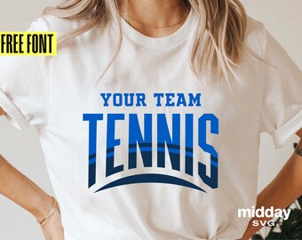 Tennis Team SVG Template, Cricut Silhouette Cut Files (Digital Download)