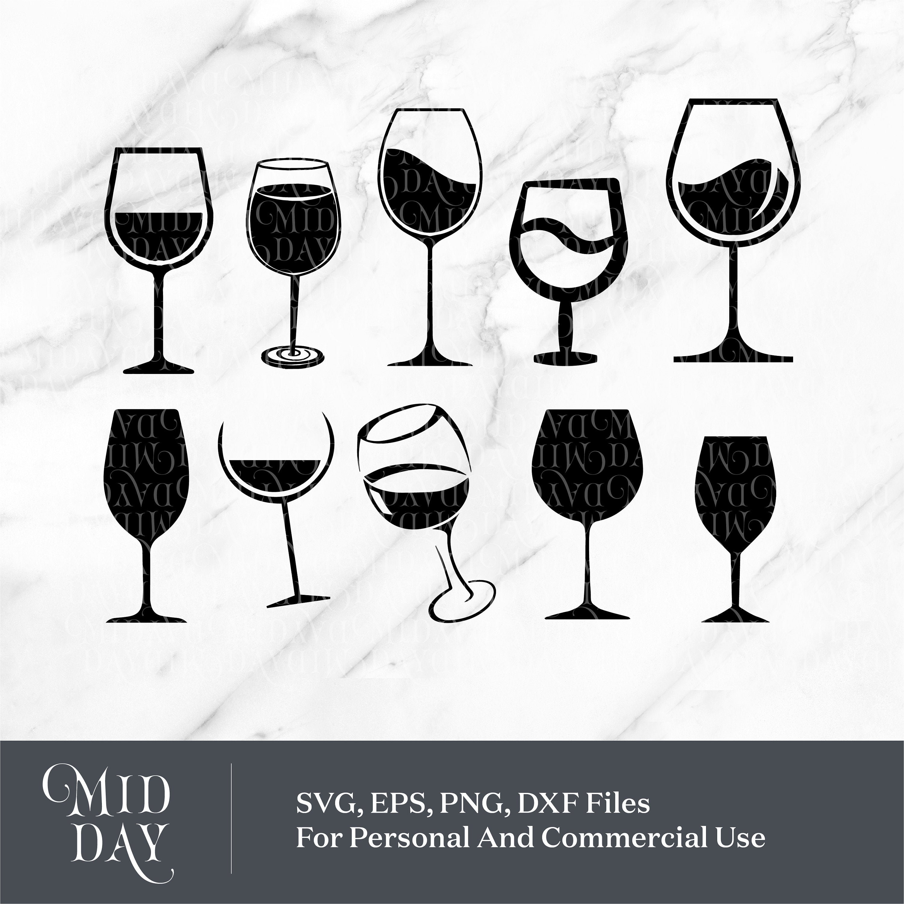 Svg Files Wine SVG Silhouette Svg Cricut SVG Cutting Files Wine Glass