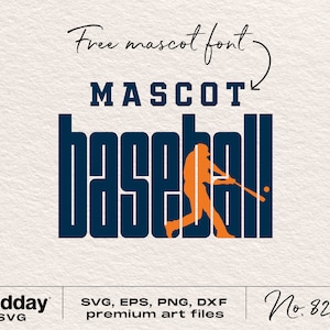 Plantilla de equipo de béisbol Svg, equipo de béisbol Svg, Png Dxf Eps Ai Svg, archivos de corte de béisbol, Cricut, silueta, sublimación, logotipo del equipo de béisbol