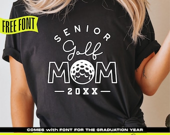 Senior Golf Mom 2026 SVG PNG, Varsity Shirt Files (Digital Download)