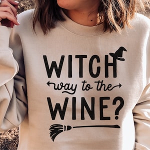 Halloween SVG PNG, Witch Way To The Wine Svg, Witchy Svg, Funny Wine Halloween Shirt, Fall svg, PNG Sublimation, Cricut Cut Files