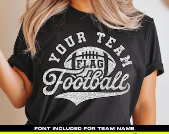 Flag Football Team SVG, Mascot Font Cut File (Digital Download)