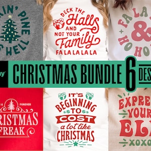 Christmas Svg Bundle, Svg Png Dxf Eps, Funny Christmas Shirts, Cricut, Silhouette, Sublimation, Christmas png bundle, Merry Christmas,