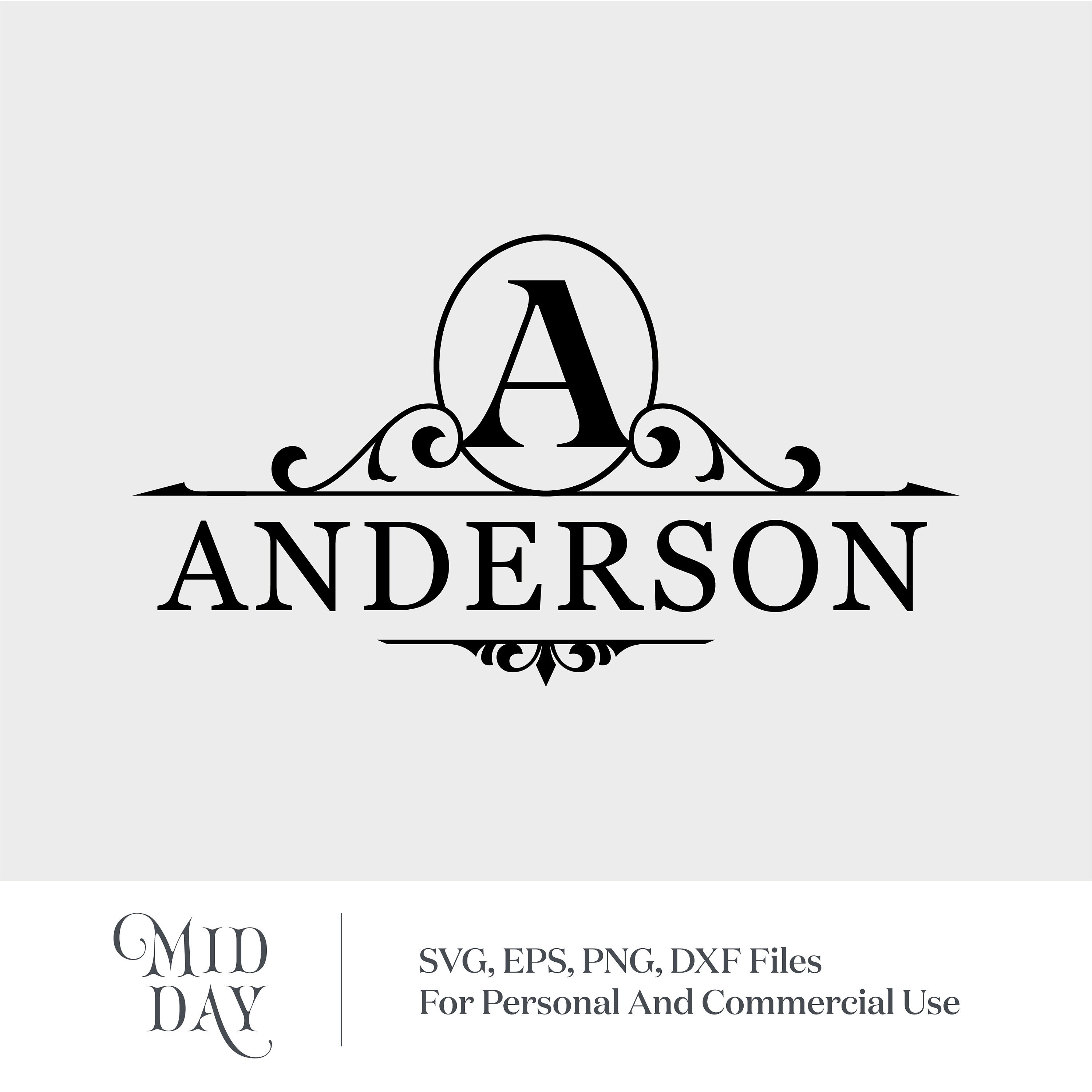 Monogram Letter A SVG, Split Letter Initial, Family Name (Digital Download)