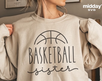 Basketbal zus shirt SVG, Cricut silhouet snijden bestand (digitale download)