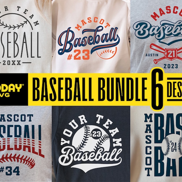 Baseball Team SVG Bundle, Shirt Vorlage, Cricut Silhouette (digitaler Download)