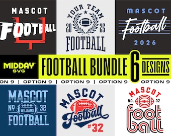 Football Team Template Bundle 9 Svg, Png Eps, Player Shirt, Your Team, Football Team Logo, Cricut, Silhouette, Sublimation, Football Shirt
