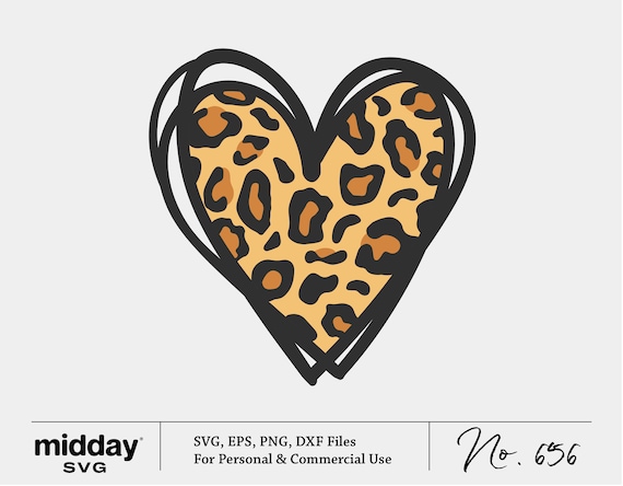 Leopard Louis Vuitton Heart SVG, Leopard LV SVG PNG DXF cut file for cricut