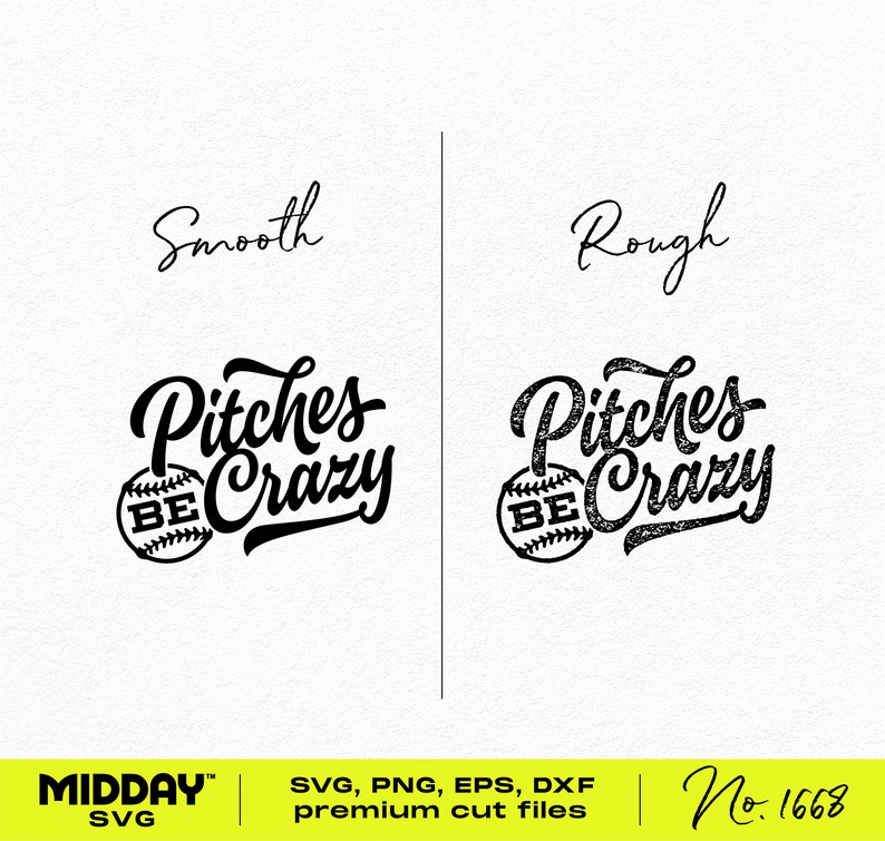 Pitches Be Crazy SVG PNG Funny Baseball Design Digital Download image 2
