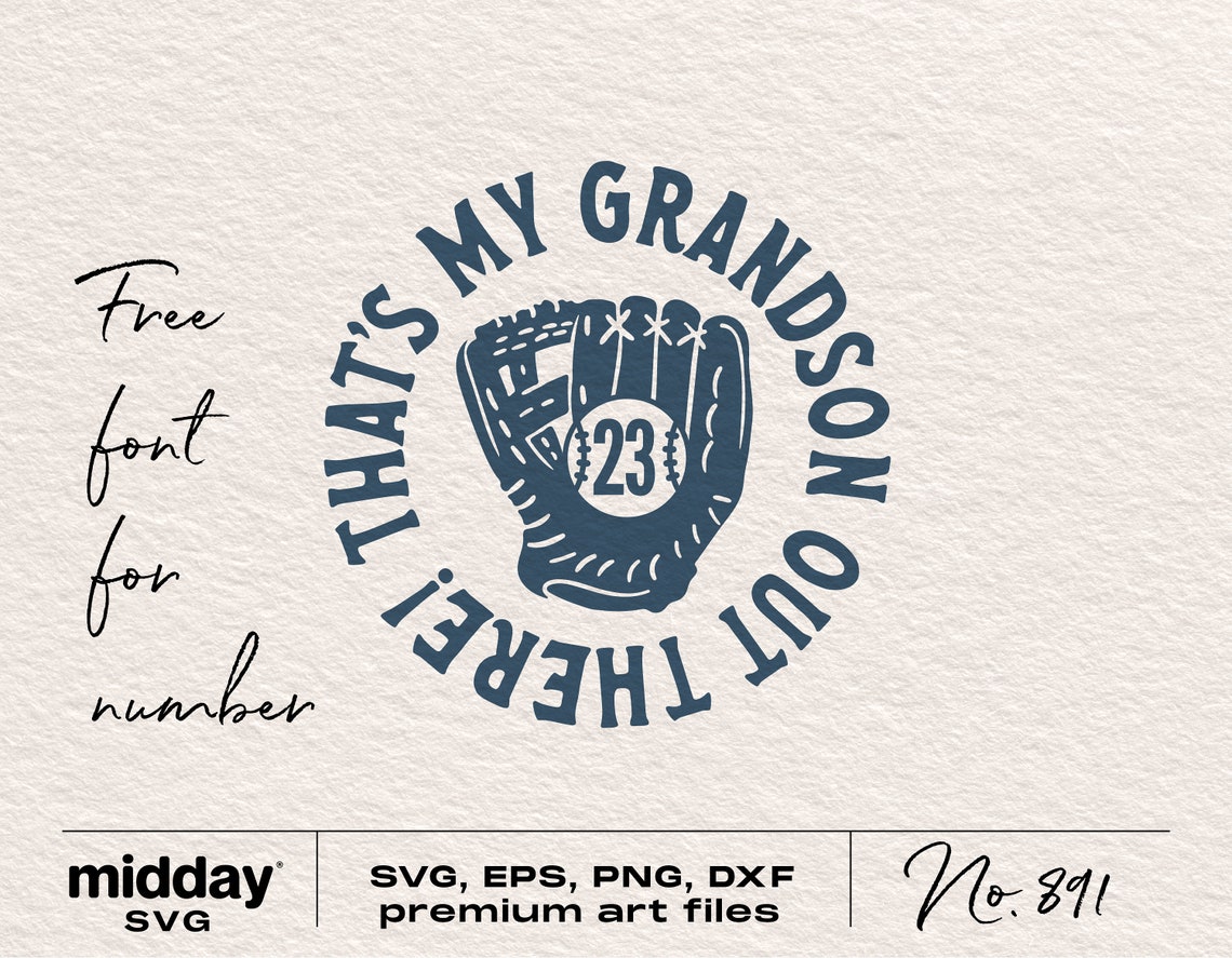 That's My Grandson Out There Svg Baseball Grandma Grandpa - Etsy