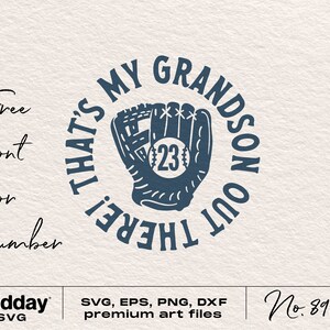 That's My Grandson Out There Svg, Baseball Grandma Grandpa Svg, Png Dxf ...