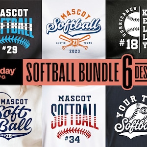 Pack de softball Svg, Png Dxf Eps, ensemble de modèles d'équipe de softball, maman de softball Svg Png, chemises de l'équipe de softball, Cricut, Silhouette, sublimation