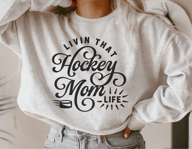 Hockeymammaliv SVG, klippfil för Cricut, silhuett (digital nedladdning) bild 1