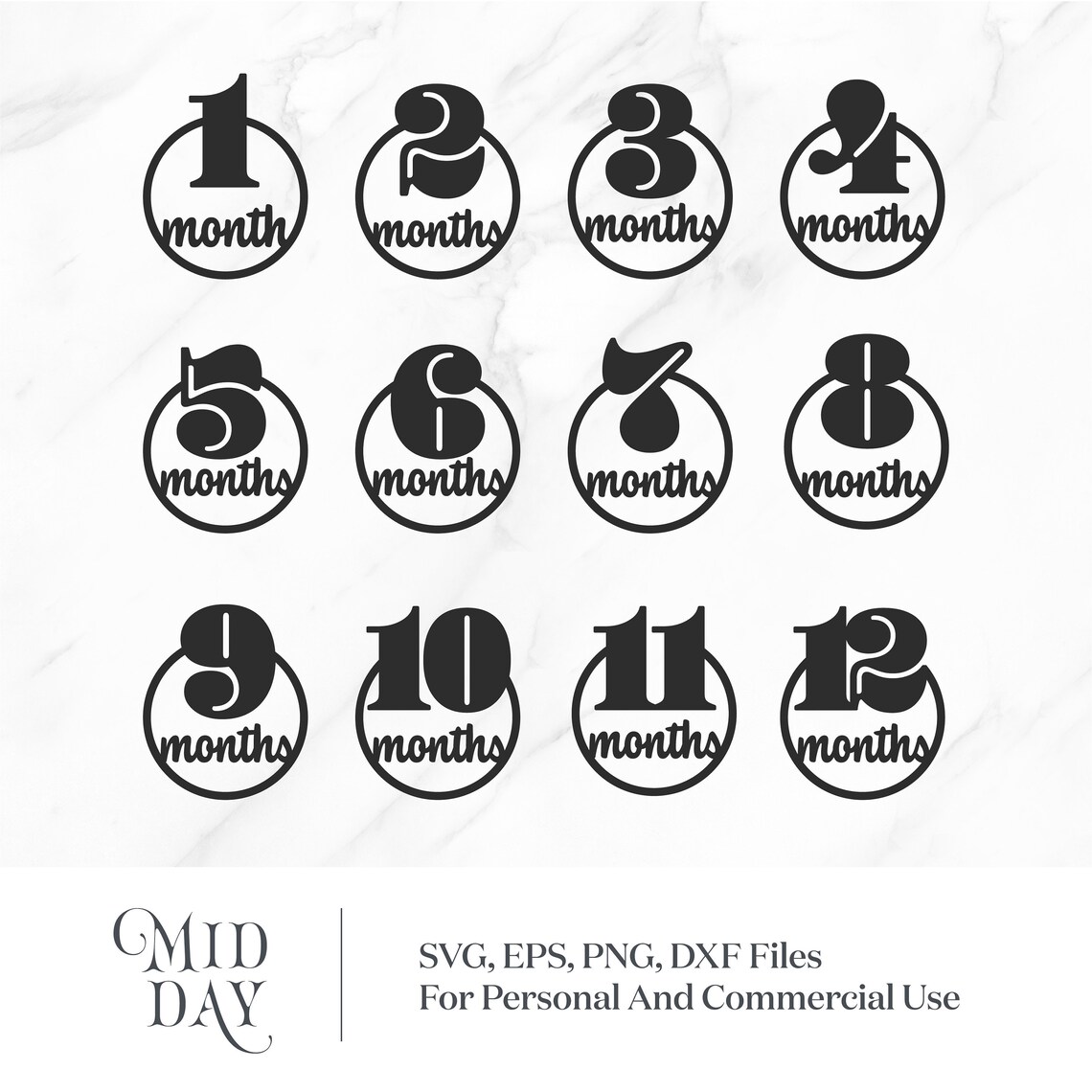Baby Month SVG Baby Month Cut Files Baby Month Printable | Etsy