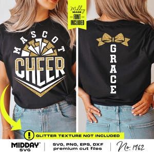 Cheer Team svg png, Cheerleader Poms and Bow Download, Cheerleading Shirt Design, Cheer Mom Svg, Silhouette Compatible, Customizable Cheer
