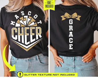 Cheer Team SVG, Cheerleader Poms and Bow Design (Digital Download)