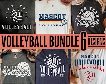 Volleyball Team SVG Bundle, Shirt Design, Cricut Silhouette Cut Files (Digital Download)
