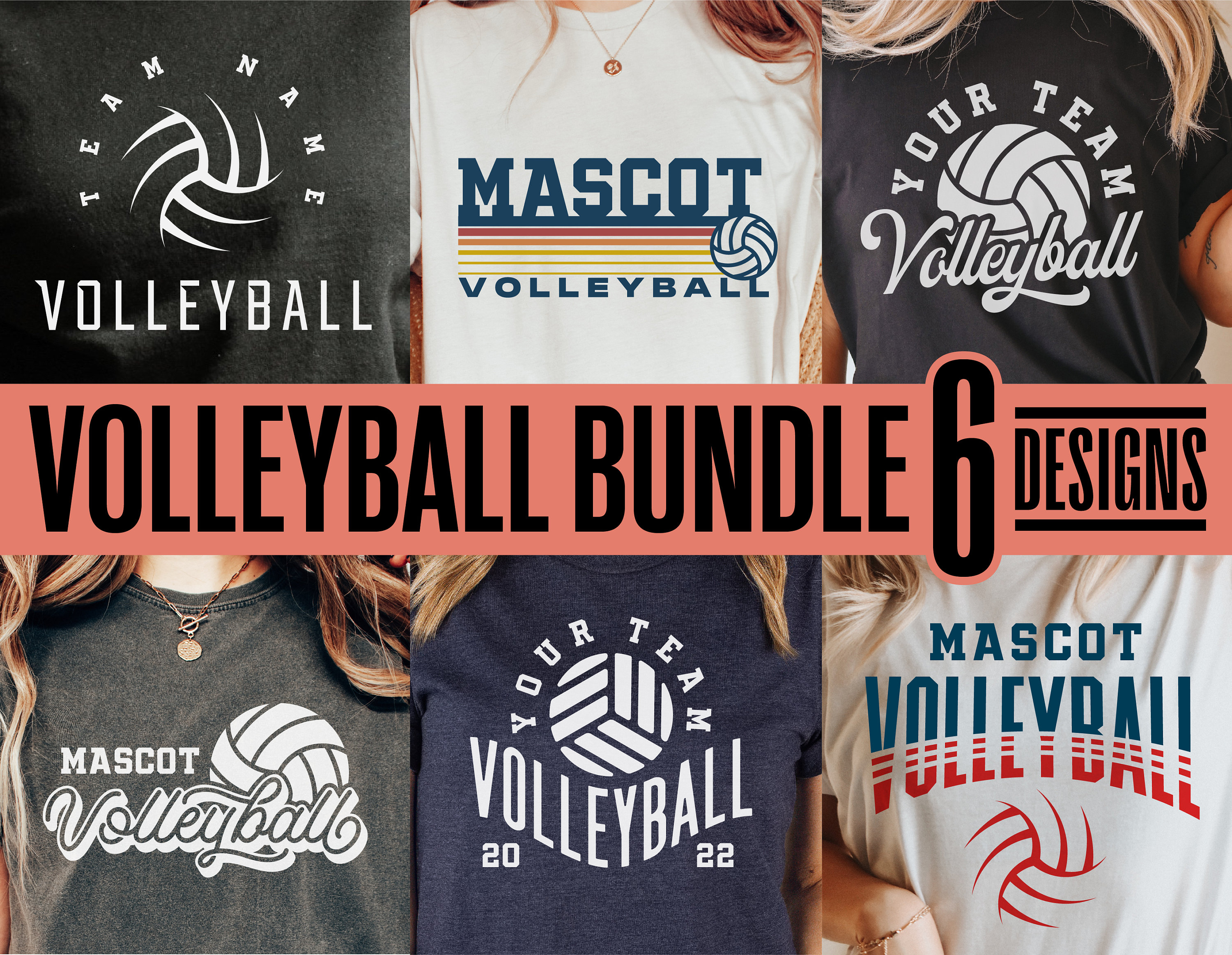 Volleyball Svg Bundle Png Dxf Eps Volleyball Team Shirt Etsy