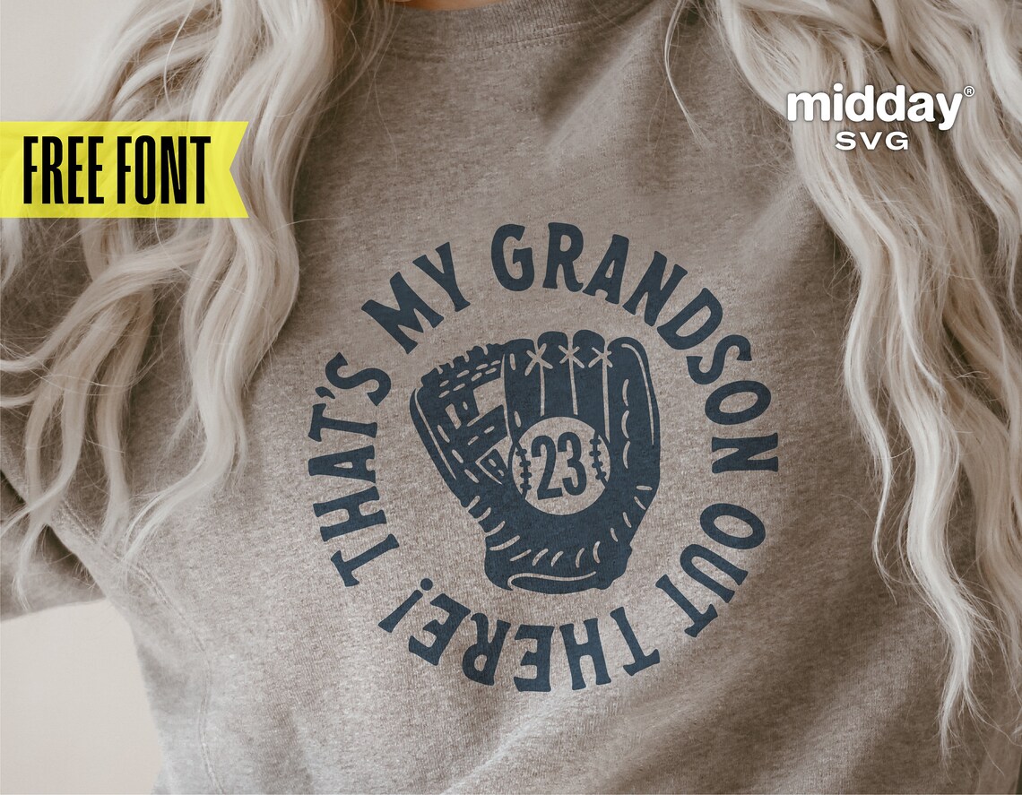 That's My Grandson Out There Svg Baseball Grandma Grandpa - Etsy