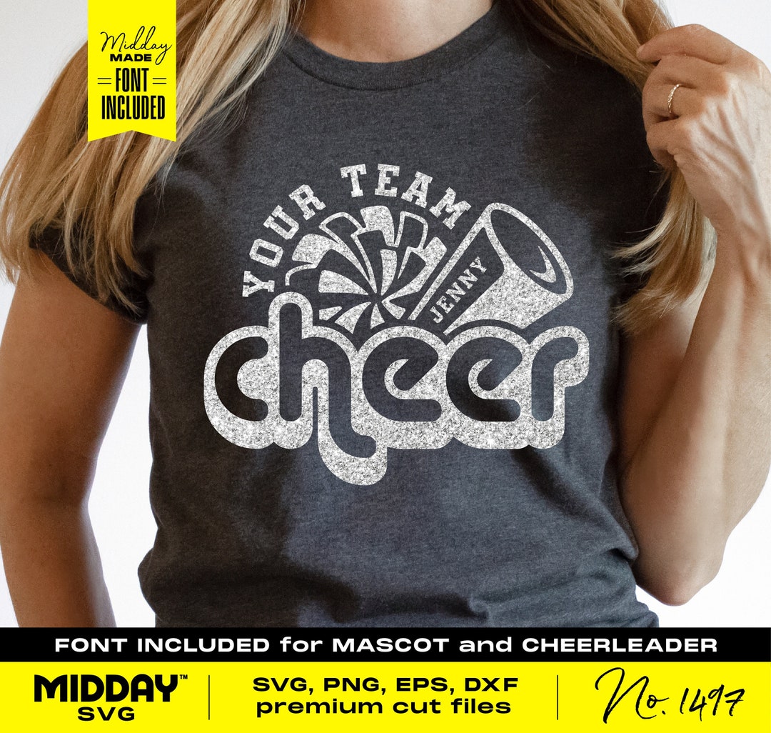 Cheer Svg, Png Dxf Eps, Cheerleader, Cheerleading Shirt, Megaphone, Pom